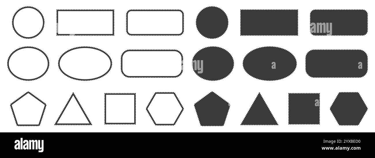 Stamps frames vector icon shape set. Stamp grunge ink rubber labels ...