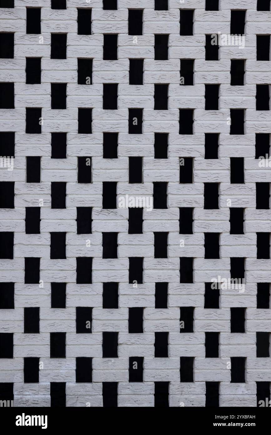 Part of a white brick wall. Background. Stock Photo