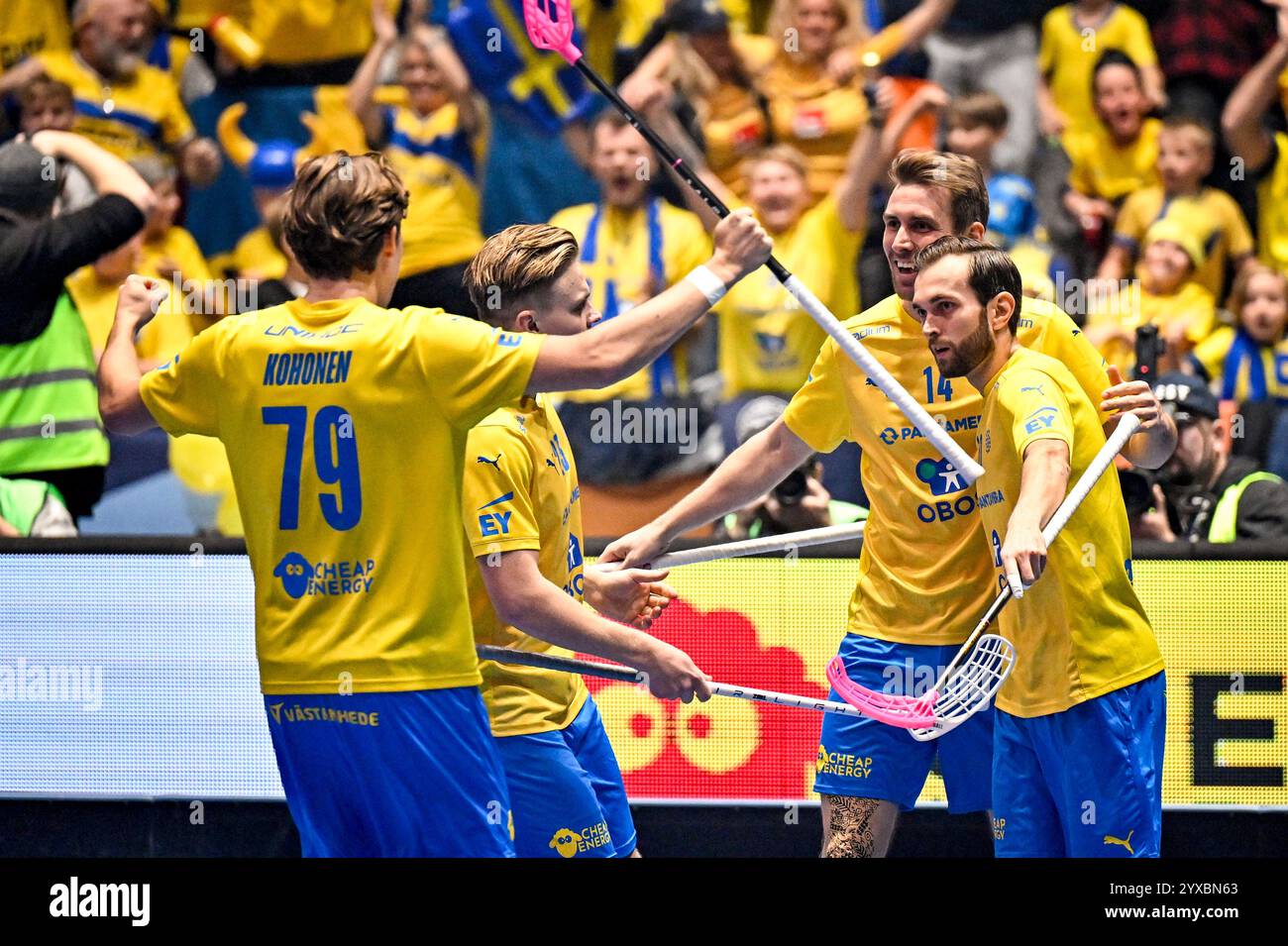 MALMÖ, SWEDEN 20241215Sweden's Albin Sjögren (right) celebrates with ...