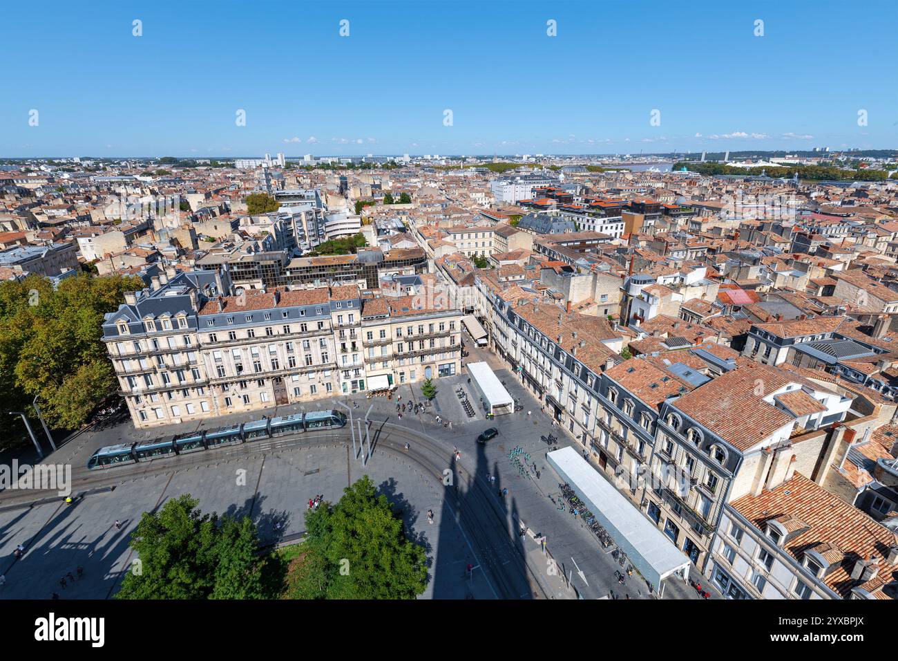 Cityscape of Bordeaux and the river Garonne, France Stock Photo