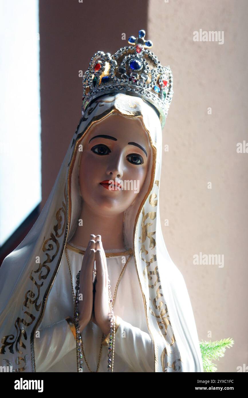 Our Lady of Fatima, statue in the church Church of the Holy Spirit in Slavonski Brod, Croatia Stock Photo