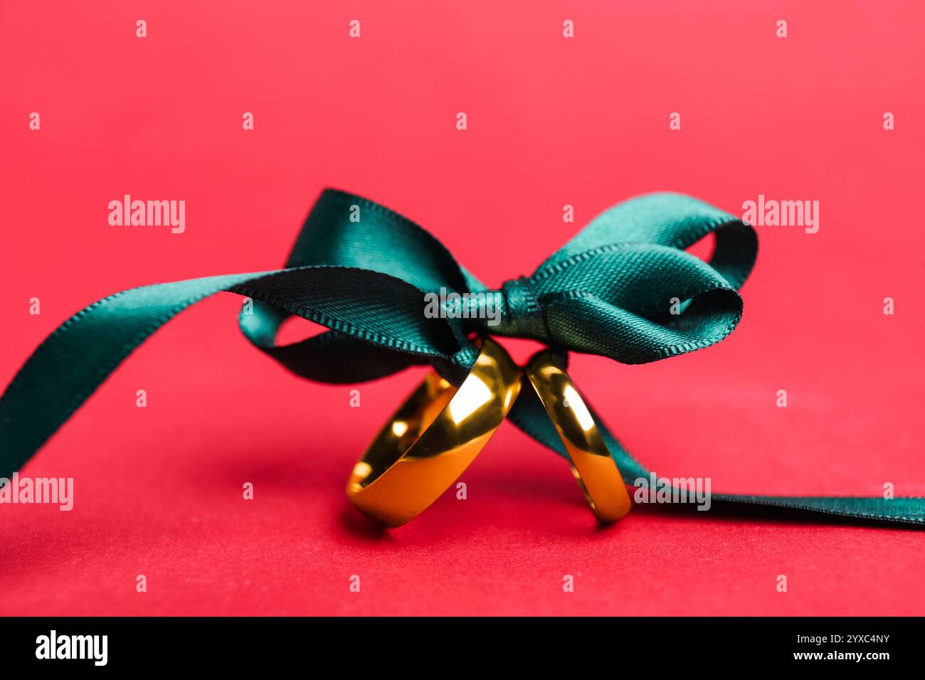 Wedding decoration rings red ribbon hi-res stock photography and images ...
