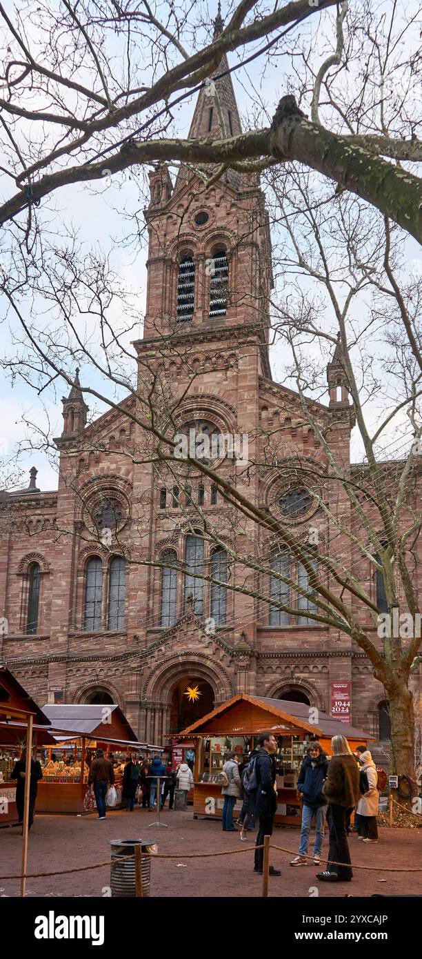 Strasbourg, France - December  4, 2024:French people and tourists enjoying Christmas period in the Capital of Christmas, Strasbourg City, Franc Stock Photo