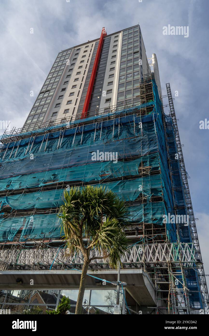 Tower Block Hackney Council social housing tower block being stripped of inflammable ...
