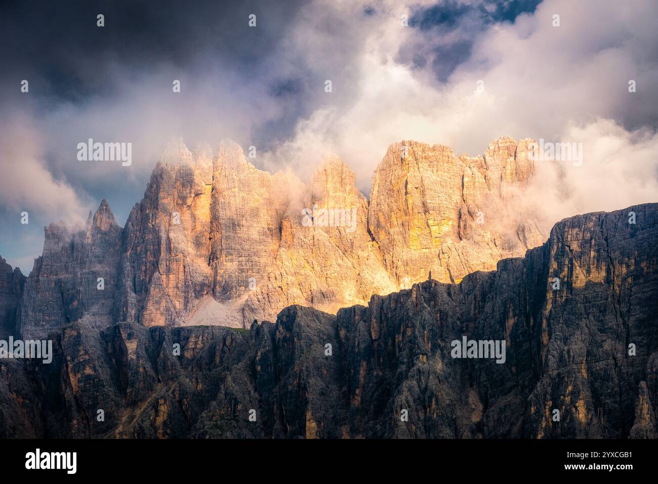 A Colorful Range Detailed landscape view of colorful mountain range with dramatic light ...