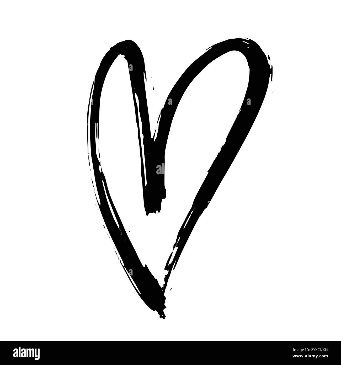 Hand Drawn Brush Heart Illustration Stock Vector Image & Art - Alamy