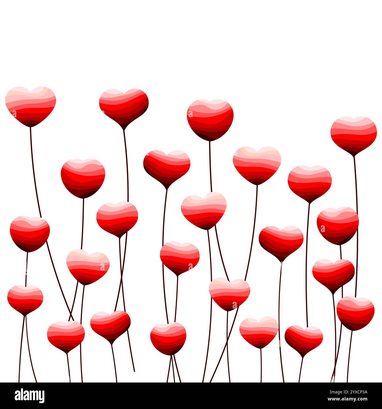 Background with red hearts. Vector illustration Stock Vector Image ...