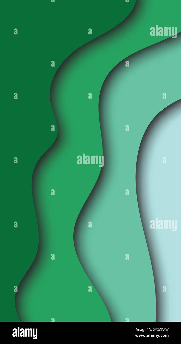 Abstract Background with Green Paper Cut shapes stories banner design ...