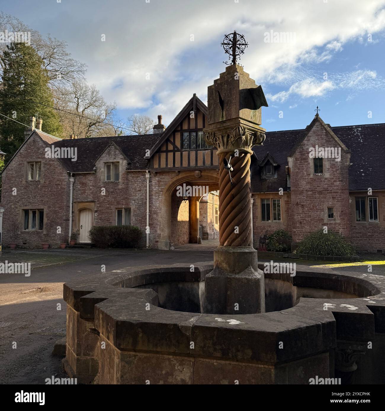 The stable yard at Tyntesfield, National Trust, Somerset, December - Smartphone Captured Stock Image