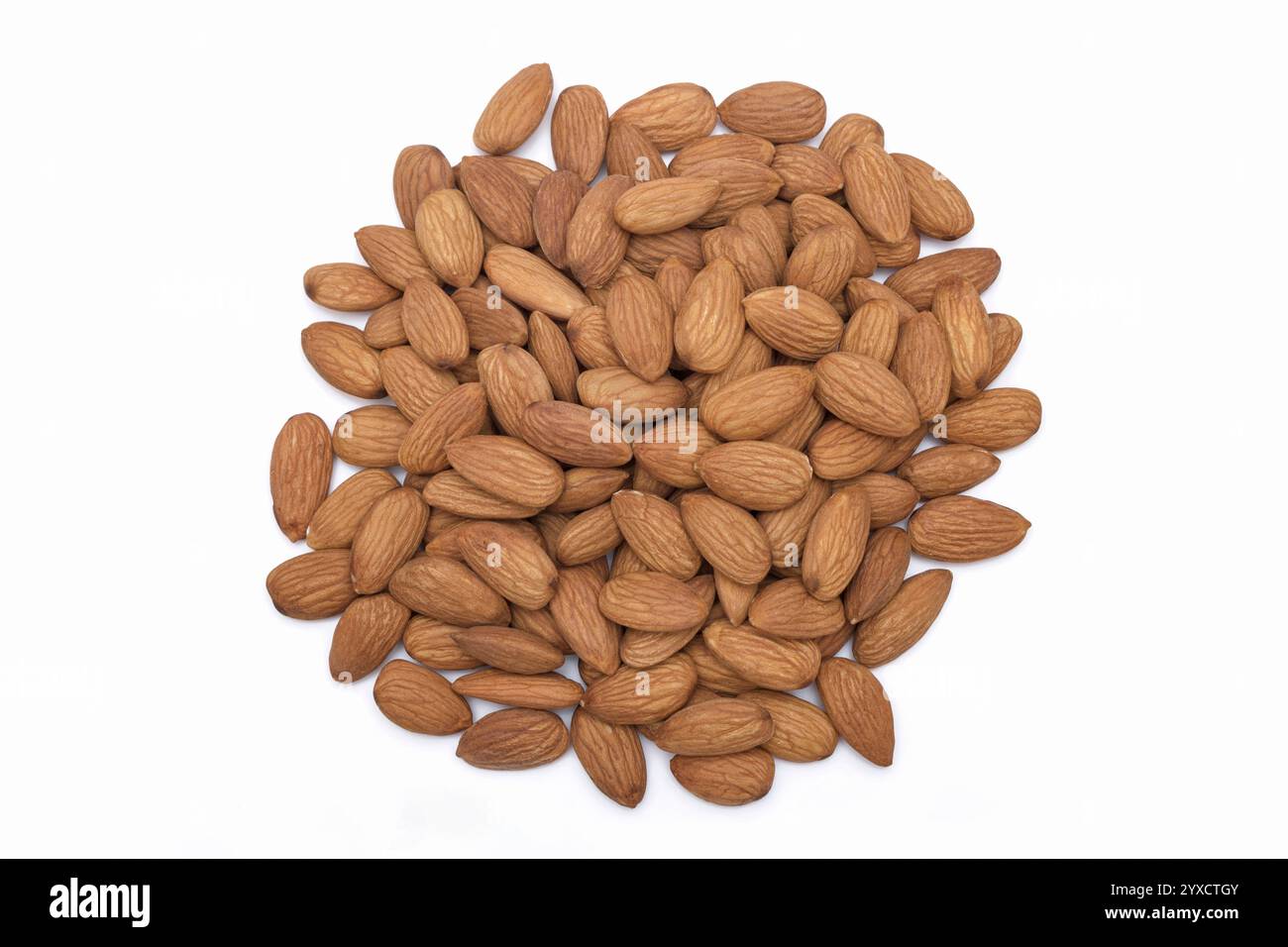 Almonds isolated on white background. Nuts Stock Photo