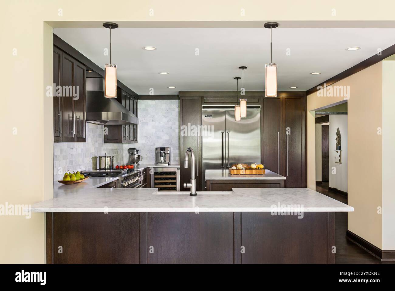 Upscale remodeled kitchen in older home Stock Photo - Alamy