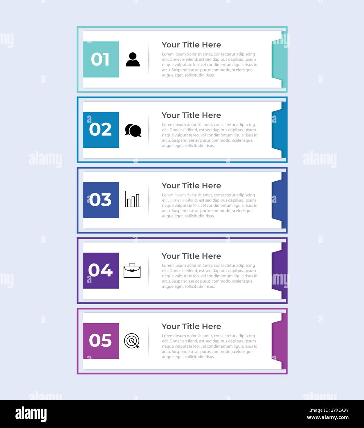 Business visualization infographic design template with options, steps or processes. Stock Vector