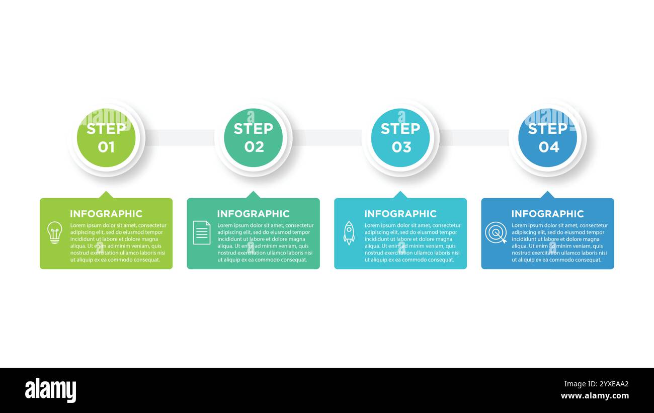Presentation business infographic template with 4 options. Vector illustration. Stock Vector