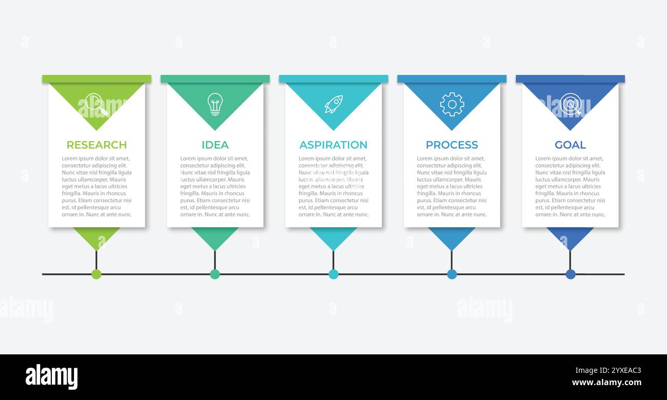 Business visualization infographic design template with options, steps or processes. Stock Vector