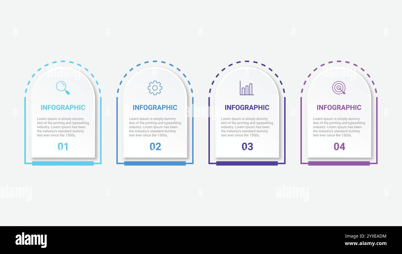 Presentation business infographic template with 4 options. Vector illustration. Stock Vector