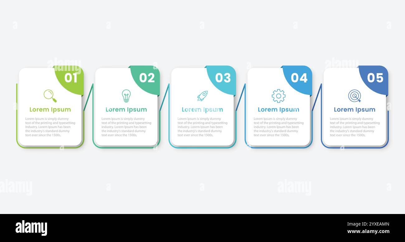 Presentation business infographic template with 5 options. Vector ...