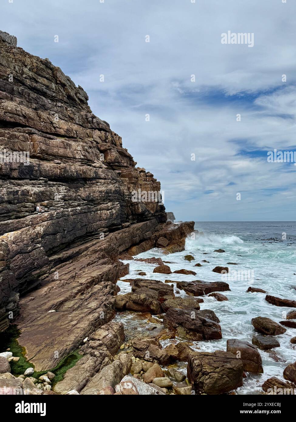 Beautiful Cliffs at the Cape of Good Hope, Westernmost Tip of Africa - Smartphone Captured Stock Image