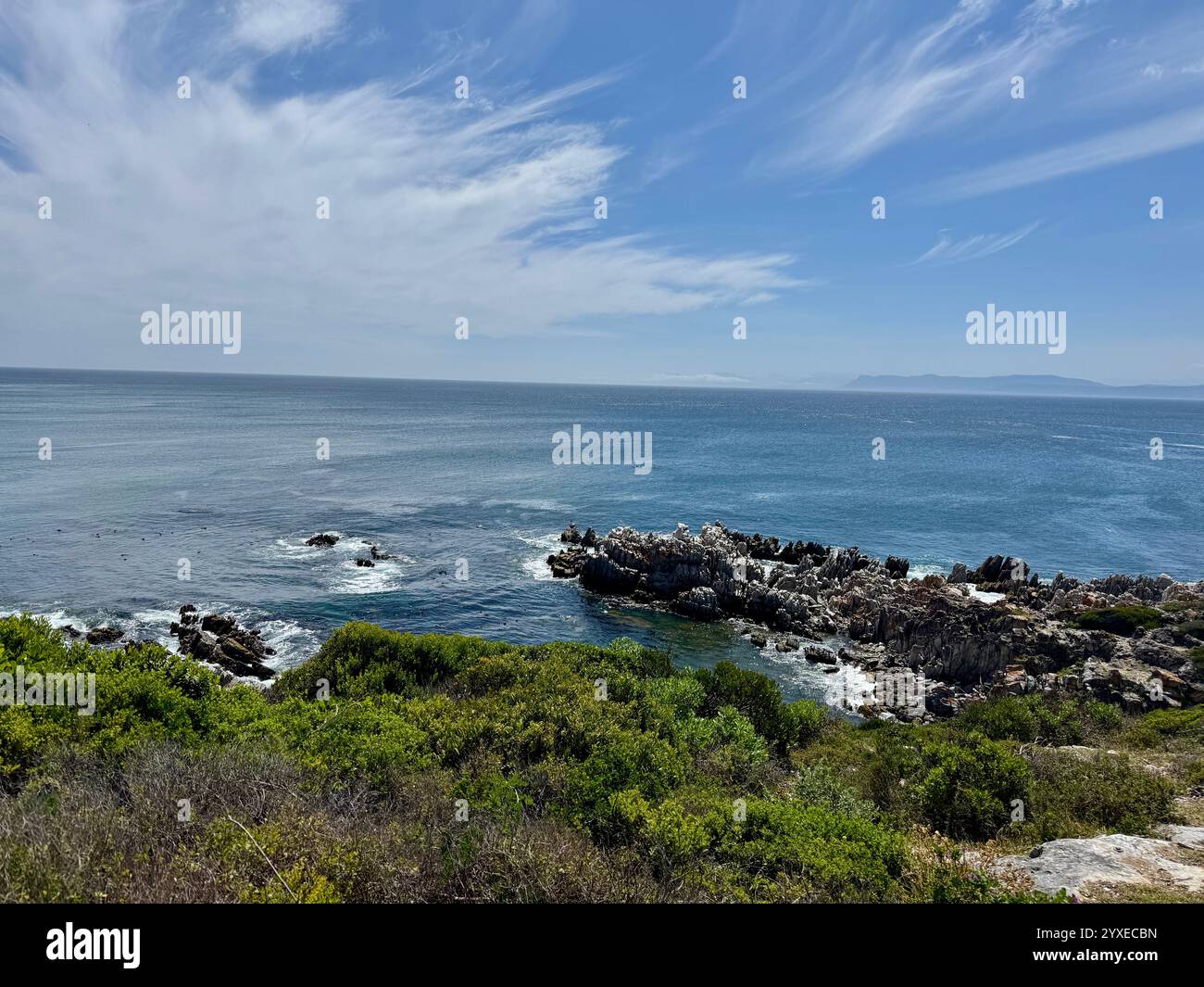 View off the cliffs of the Atlantic Ocean outside Cape Town South Africa - Smartphone Captured Stock Image
