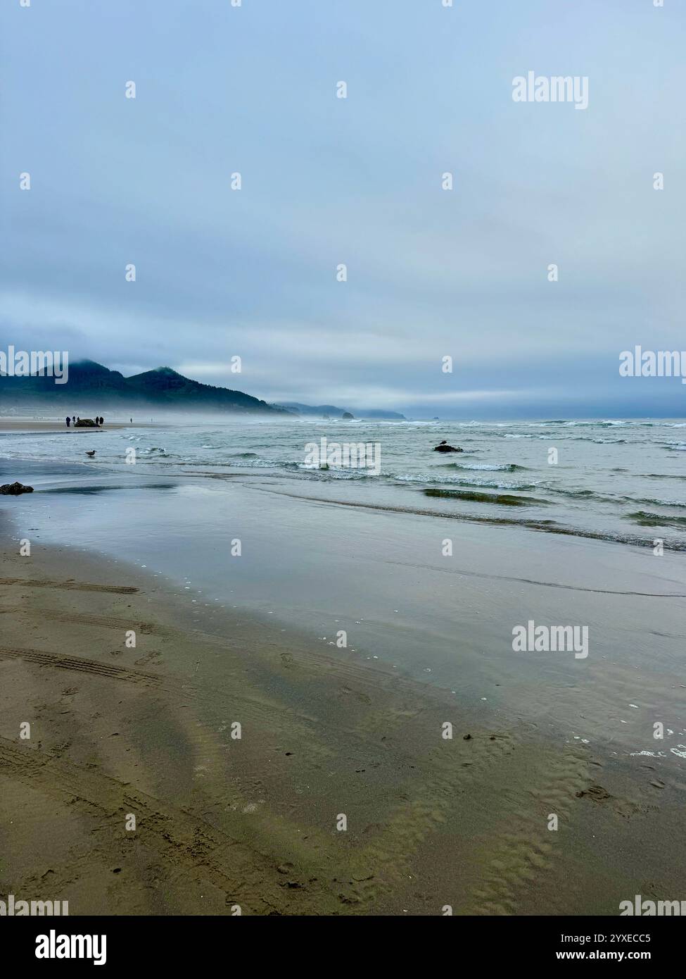 Cannon Beach in Oregon on a beautiful overcast morning in August - Smartphone Captured Stock Image