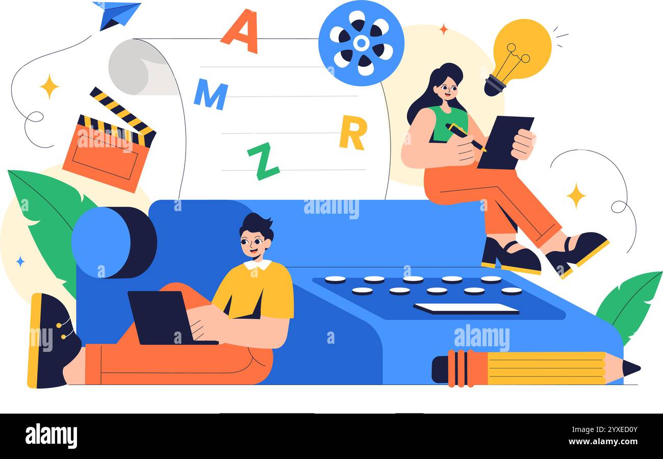 Writer In Film Narrative writer Stock Vector Images - Alamy