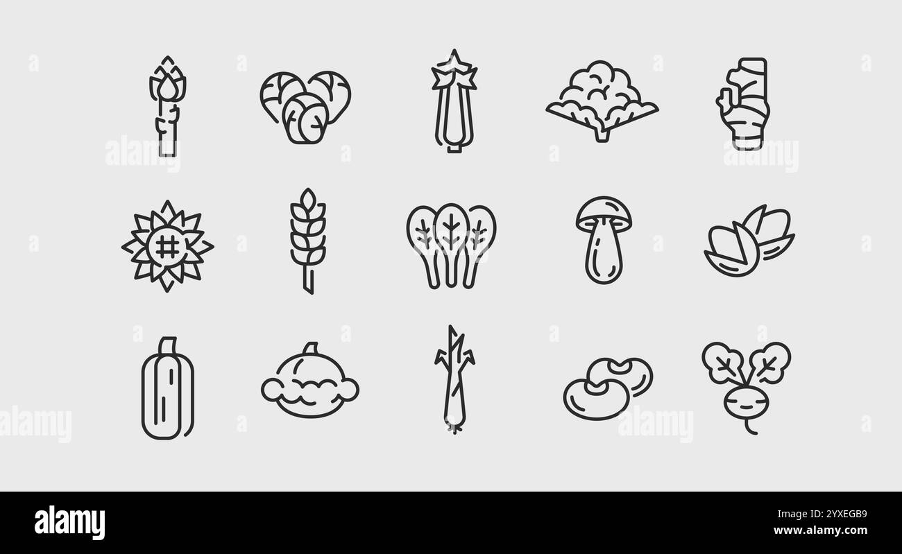 Vegetable Icons Set Stock Vector Image & Art - Alamy