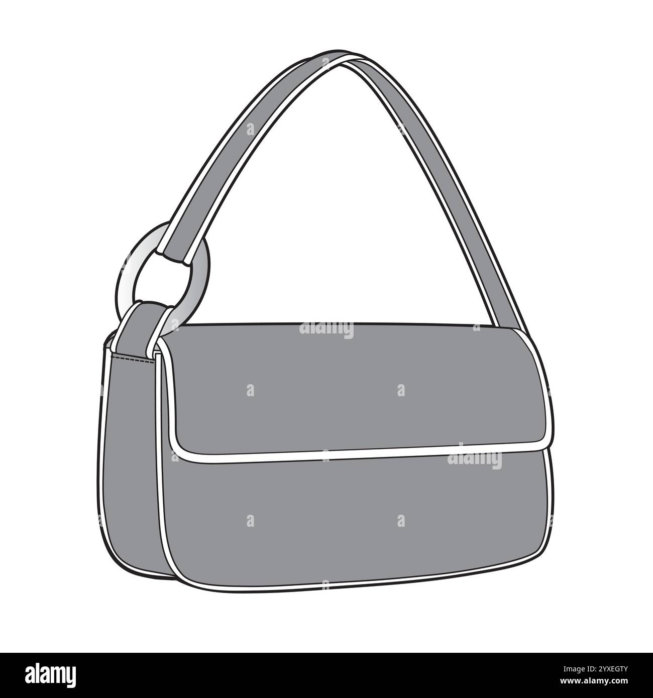 Shoulder bag technical drawing vector template Stock Vector Image & Art ...