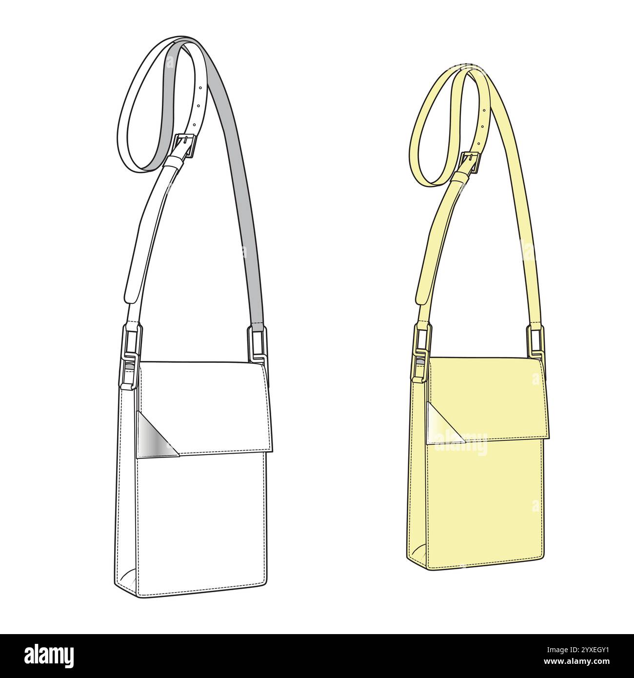 Cross body bag vector design mockup template Stock Vector Image Art Cross body bag vector design mockup template Stock Vector Image Art