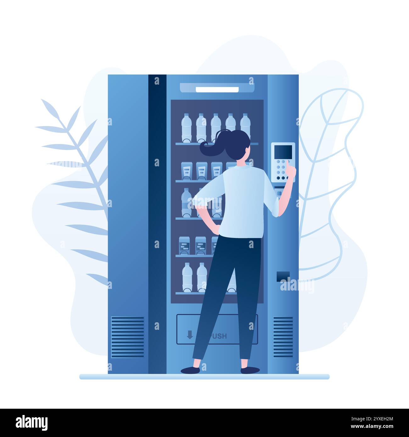 Woman using vending machine Stock Vector Images - Alamy