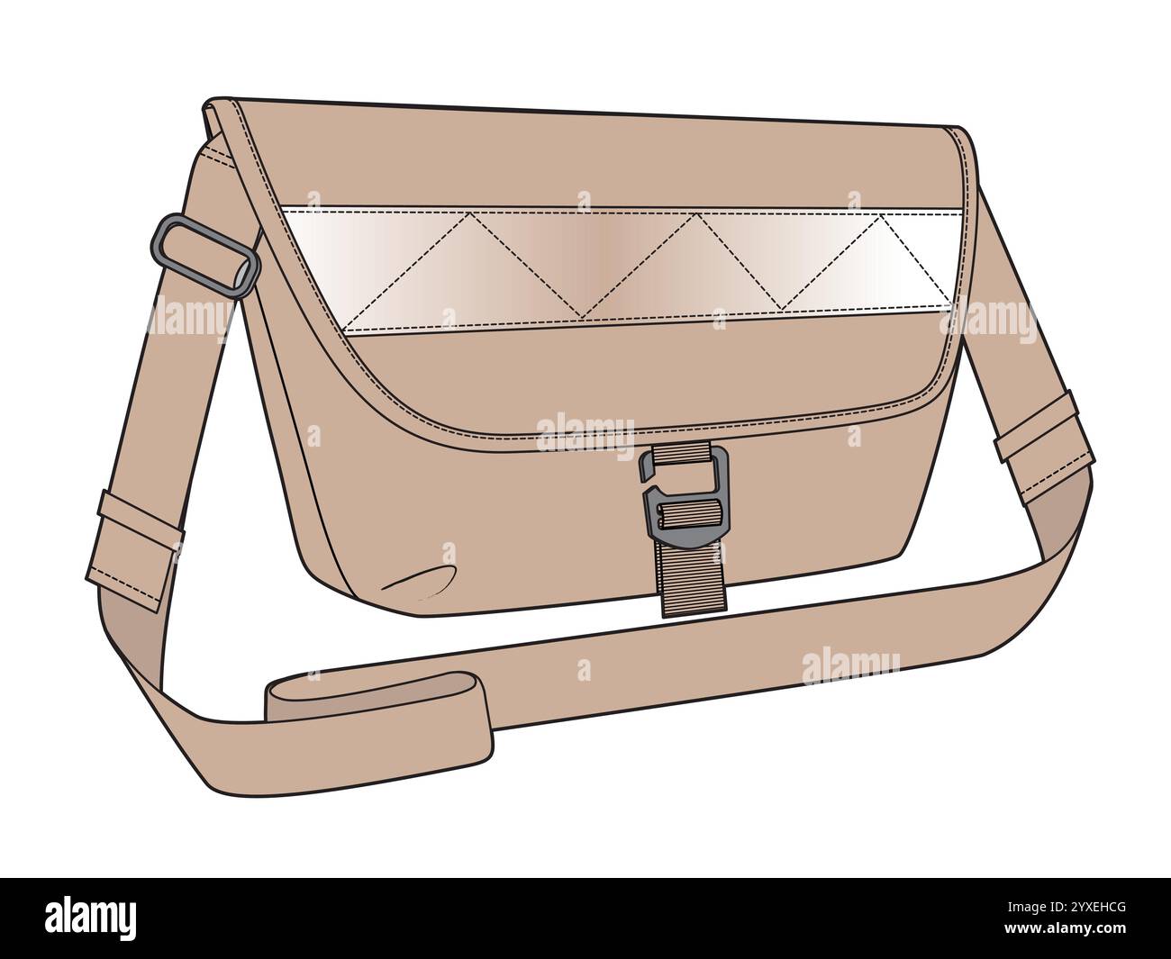 Messenger bag technical drawing vector template Stock Vector Image ...