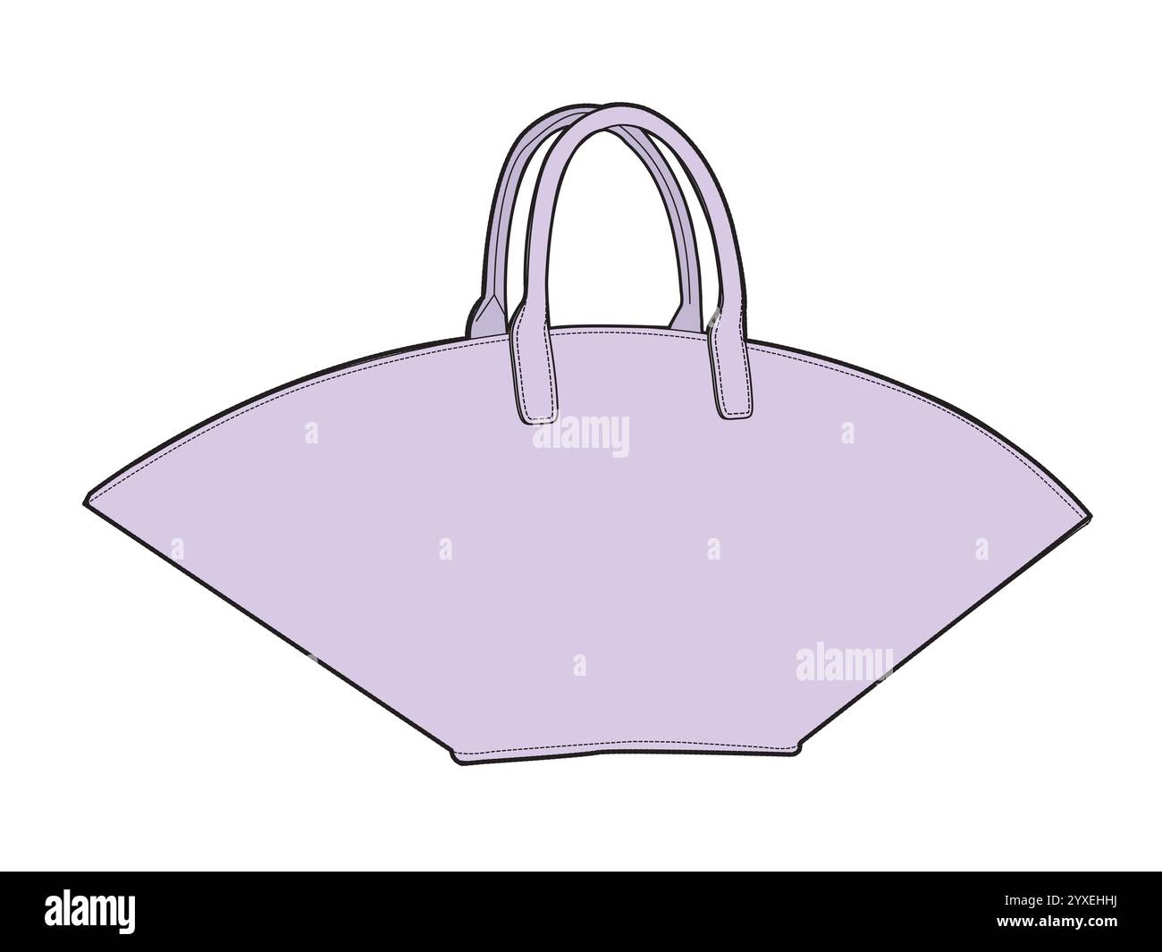 Women #39 s shopper bag or tote bag technical flat design vector mockup Women #39 s shopper bag or tote bag technical flat design vector mockup