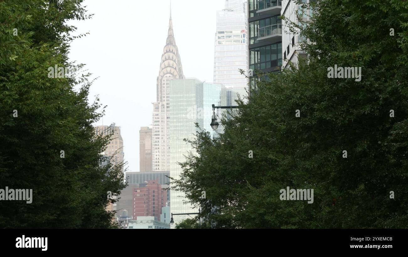 New York City Manhattan Midtown architecture from Queens. Chrysler ...