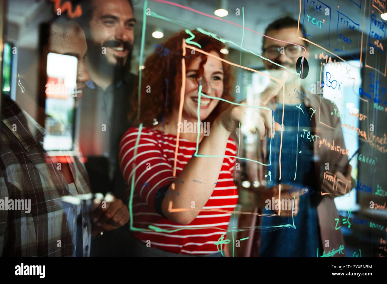 Software engineers working on project and programming in company. Startup business teamwork concept Stock Photo
