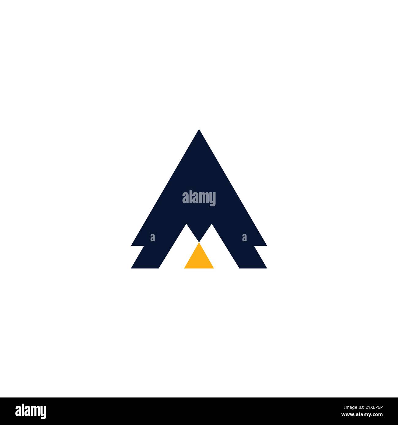 Letter AM Pine Logo Design. M Icon Stock Vector