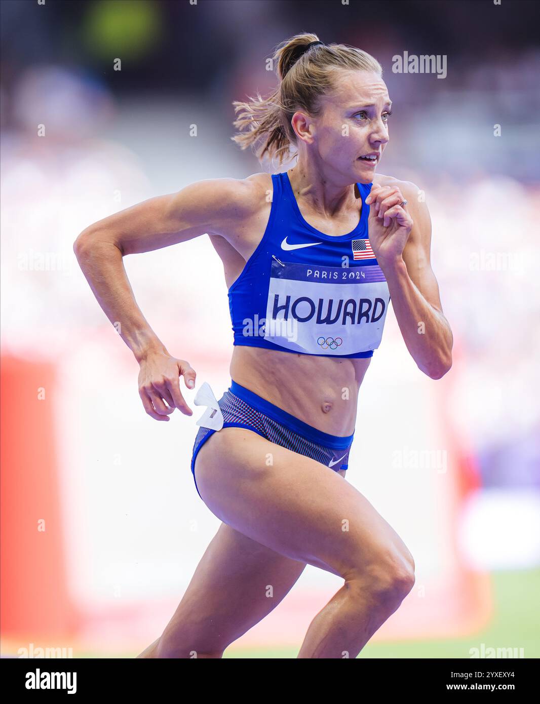 Marisa Howard participating in the 3000 metres steeplechase at the ...