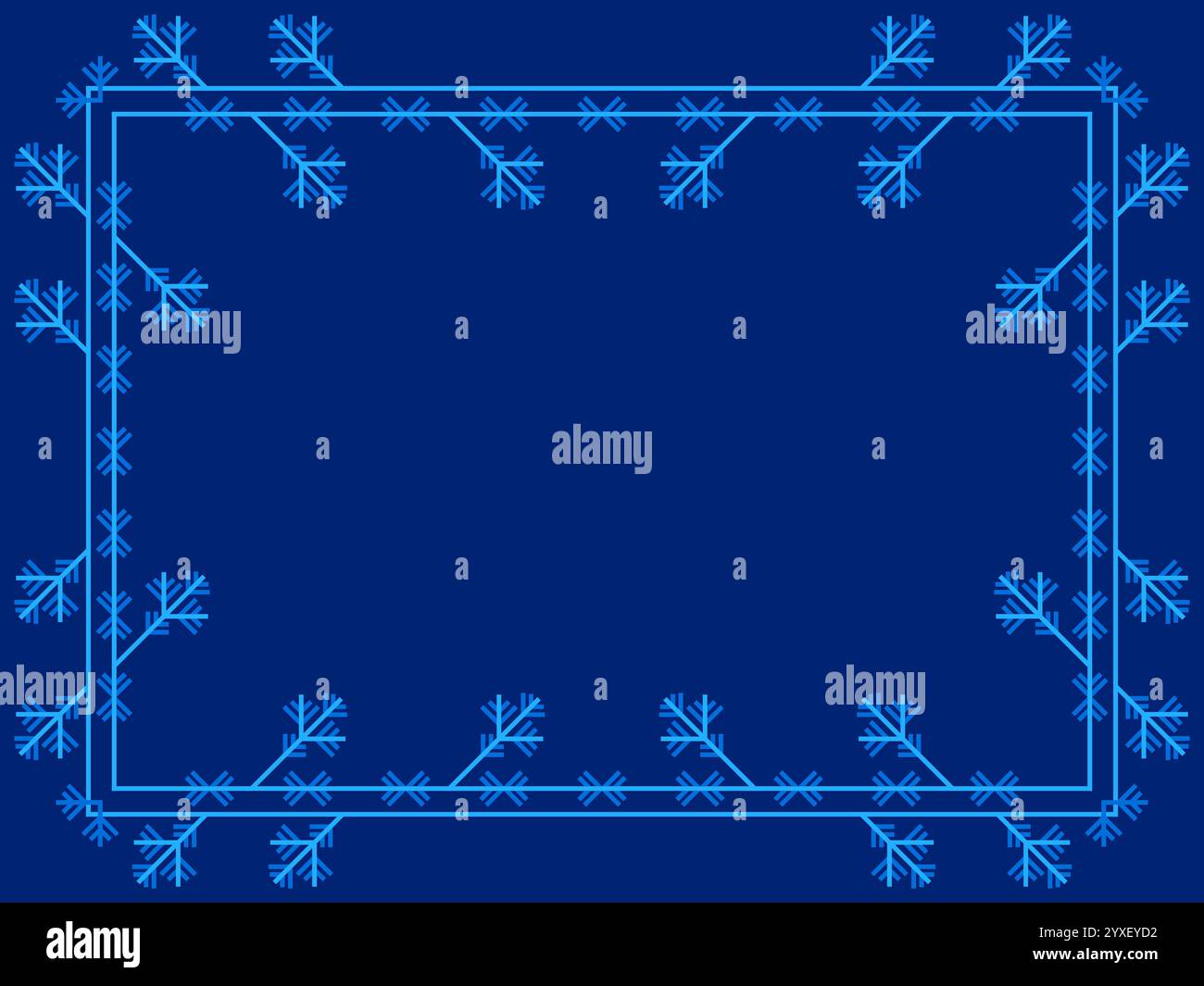 Snowflakes frame for Christmas and New Year greetings. Winter frame ...