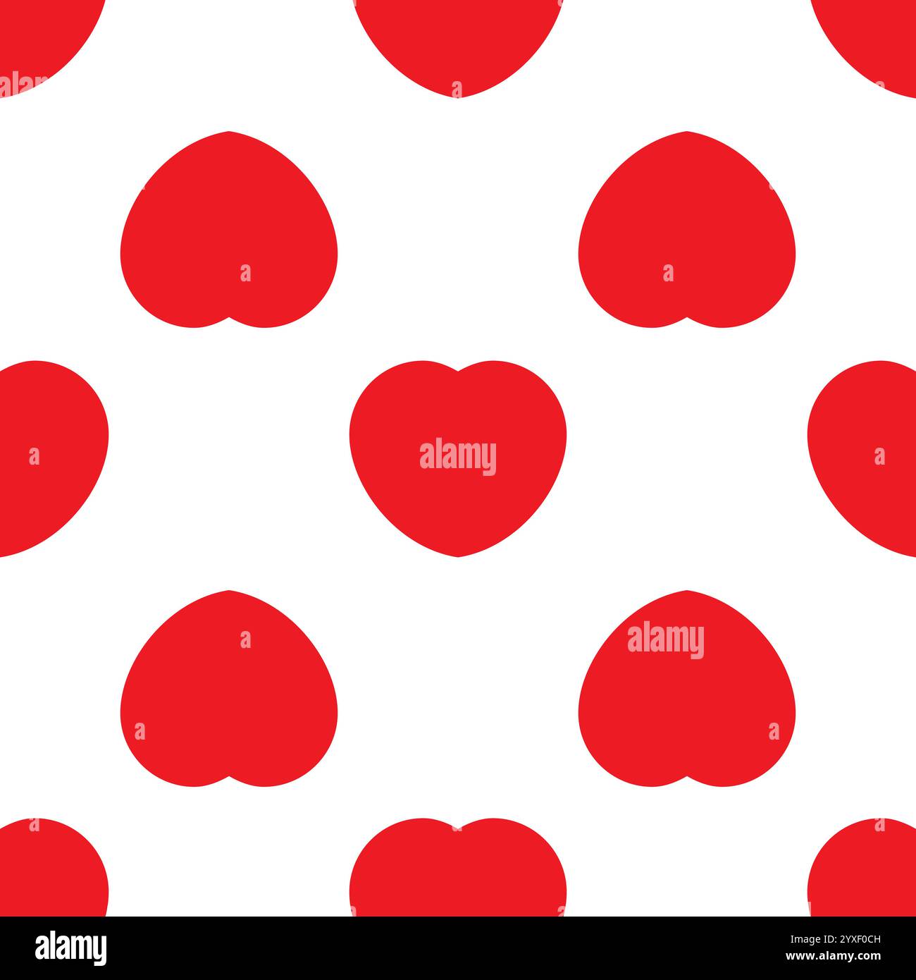 Seamless pattern with red hearts. Romantic love symbol of valentine day ...