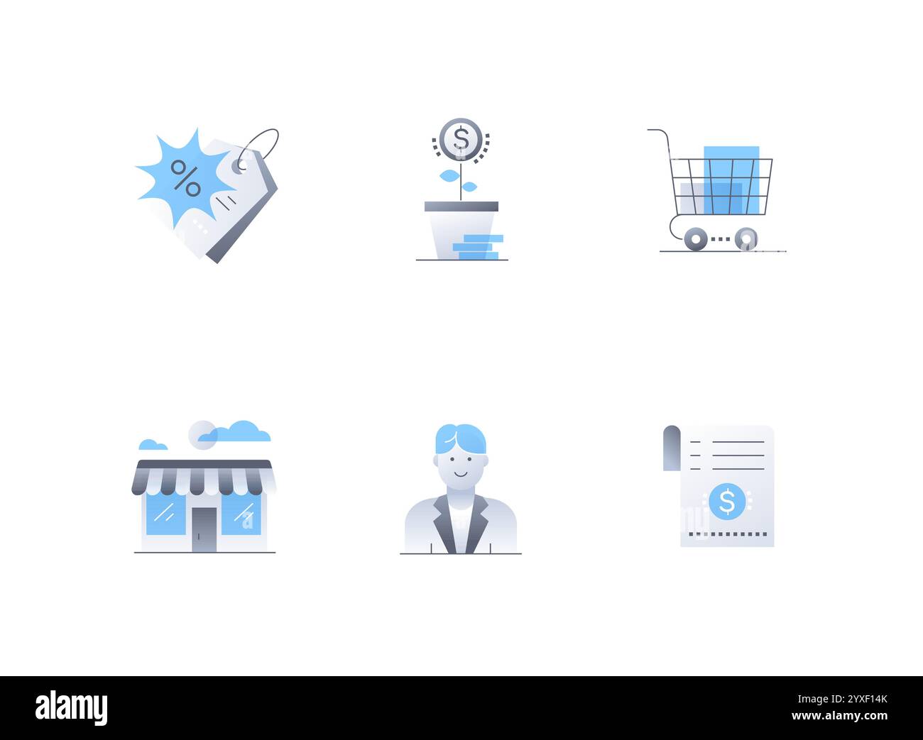 Blue convenience store icon hi-res stock photography and images - Alamy