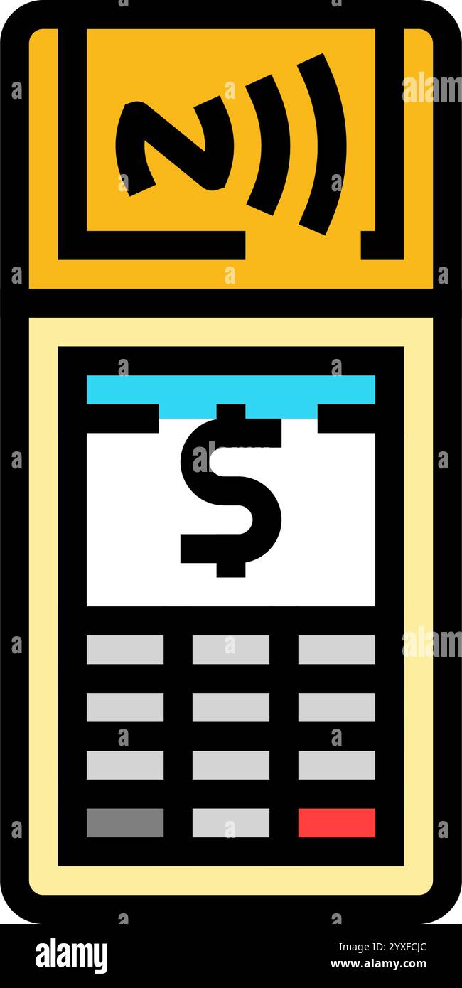 payment terminal nfc technology color icon vector illustration Stock ...