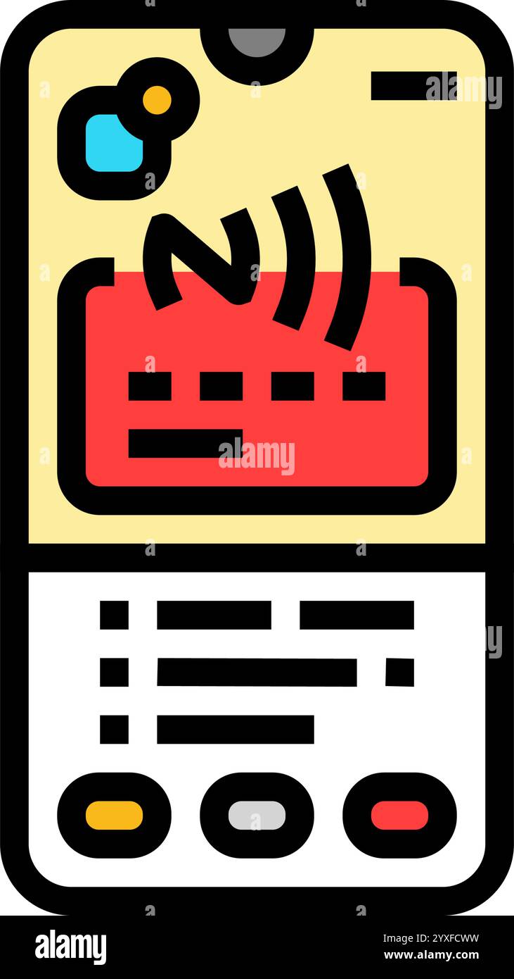 payment app nfc technology color icon vector illustration Stock Vector ...