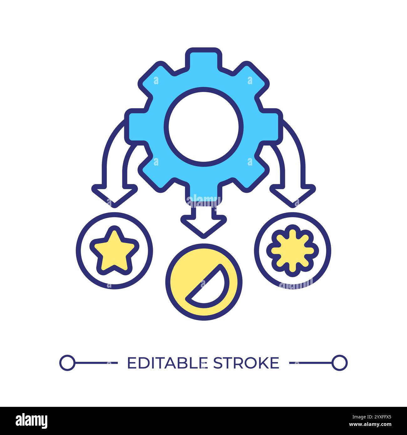 Component manufacturing RGB color icon Stock Vector