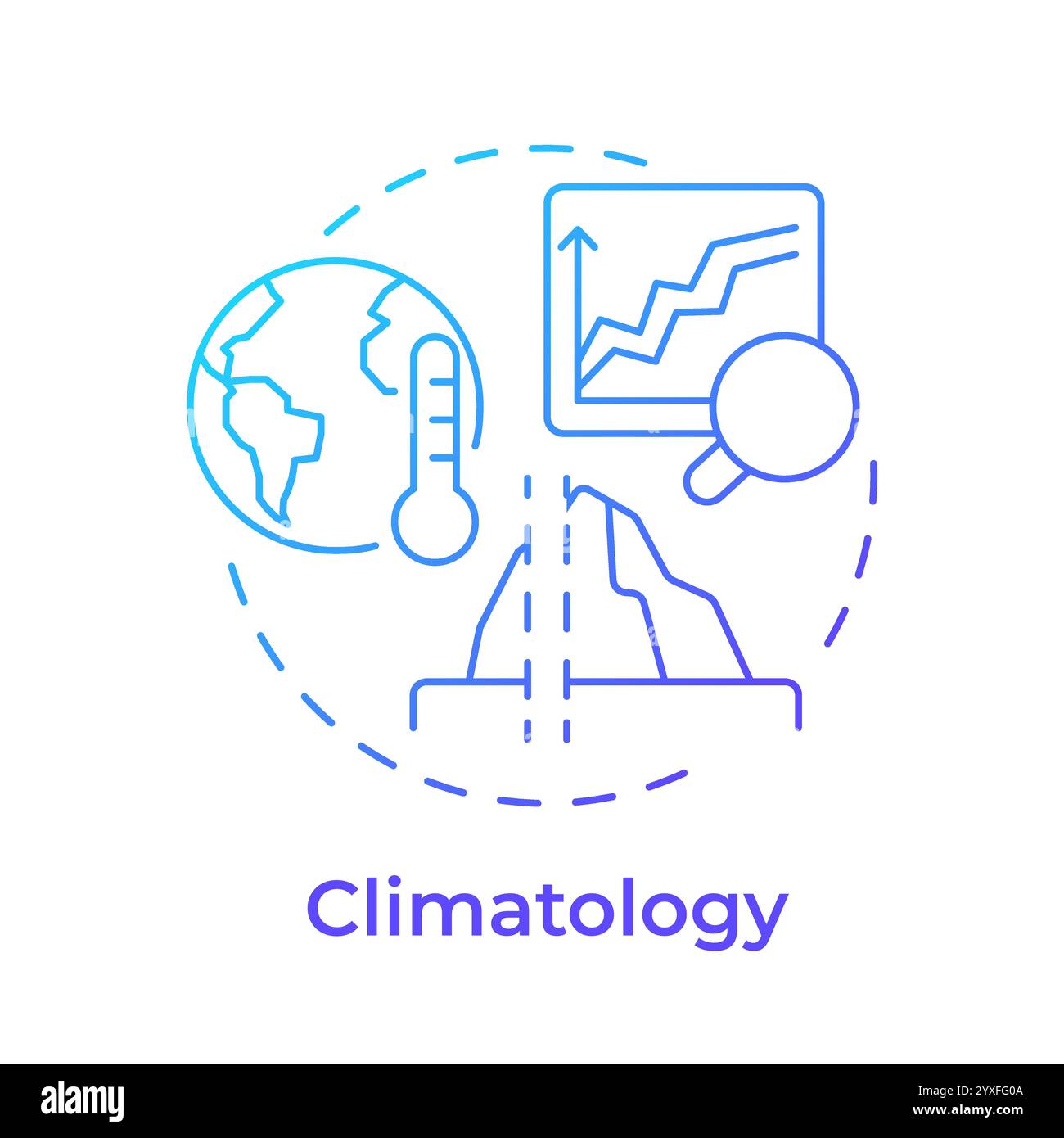 Climatology blue gradient concept icon Stock Vector