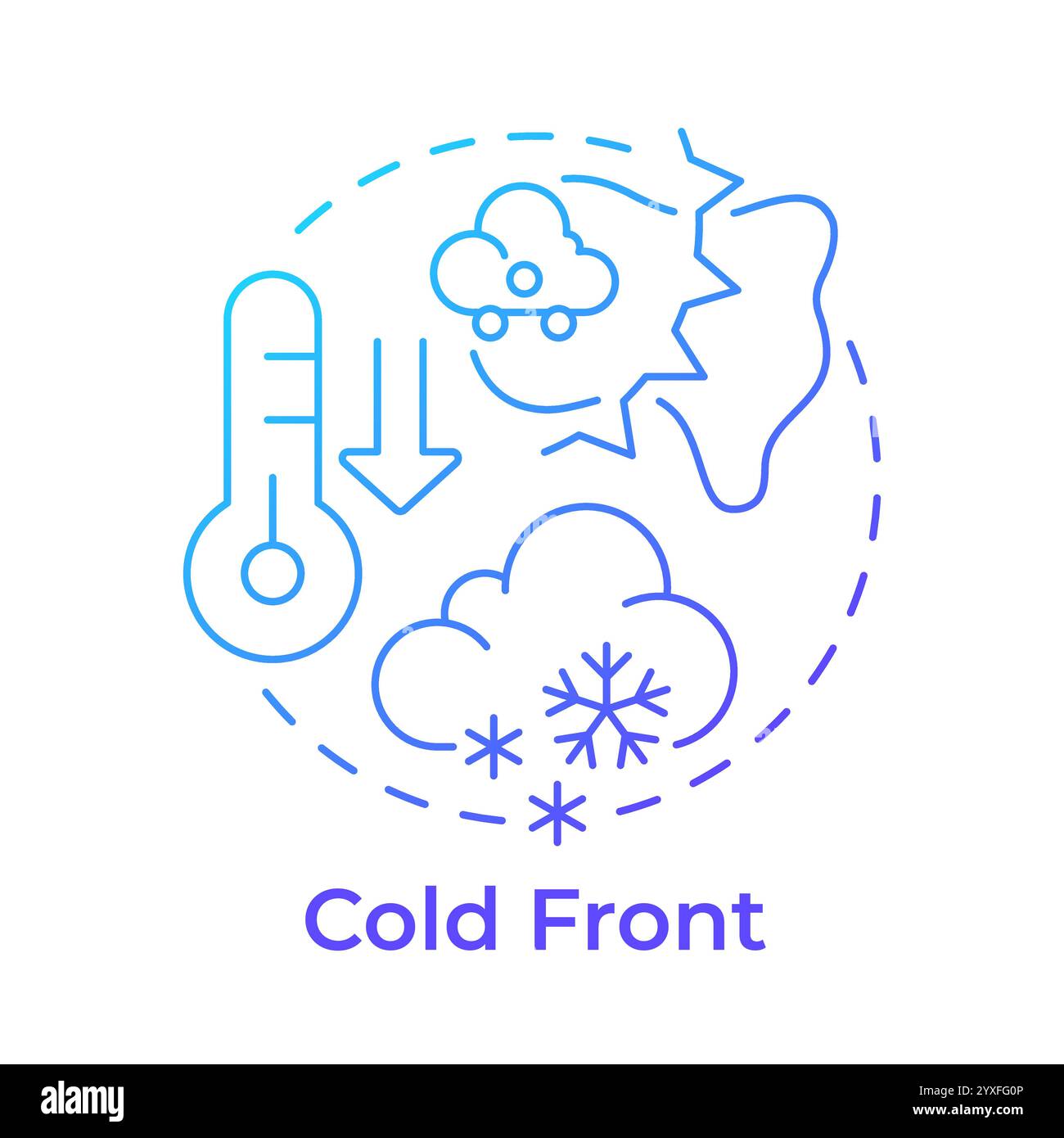 Cold front blue gradient concept icon Stock Vector Image & Art - Alamy