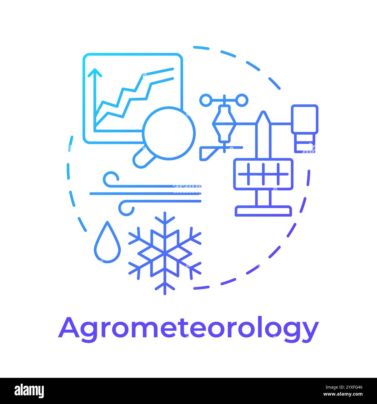 Agrometeorology blue gradient concept icon Stock Vector