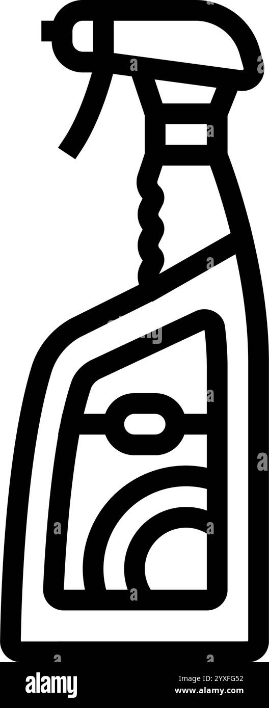 wheel cleaner car care line icon vector illustration Stock Vector Image ...