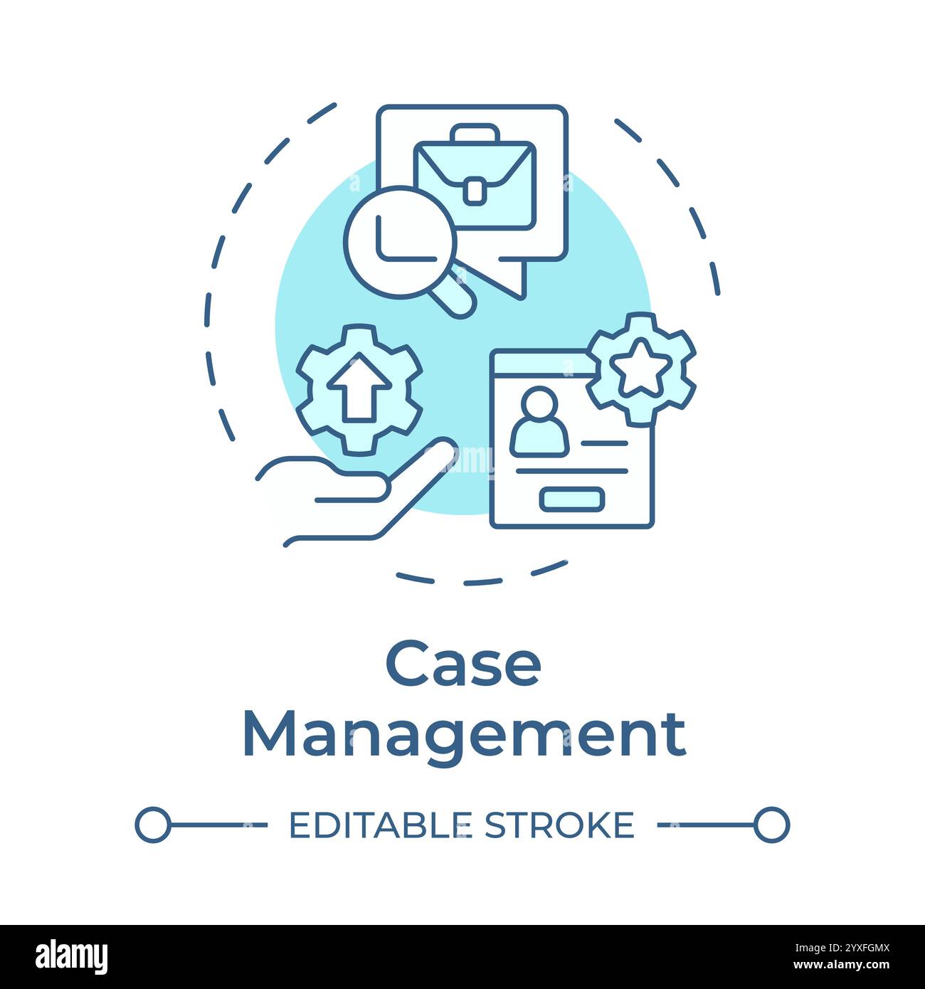 Case management soft blue concept icon Stock Vector