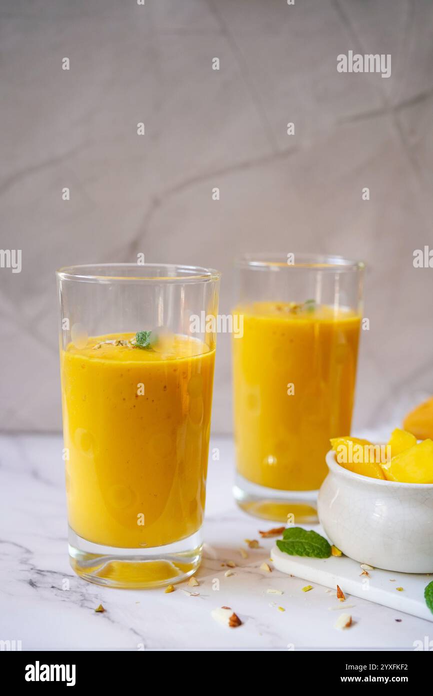 Homemade Mango Lassi | Traditional Indian smoothie with mangoes ...