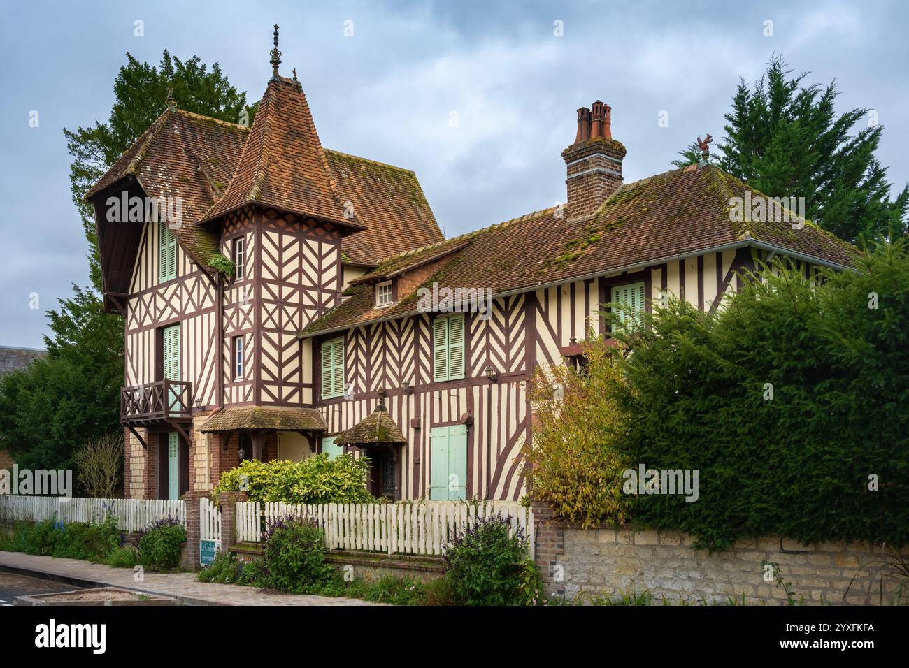Le Chalet Normand, Beuvron en Auge, Normandy, France, Stock Photo