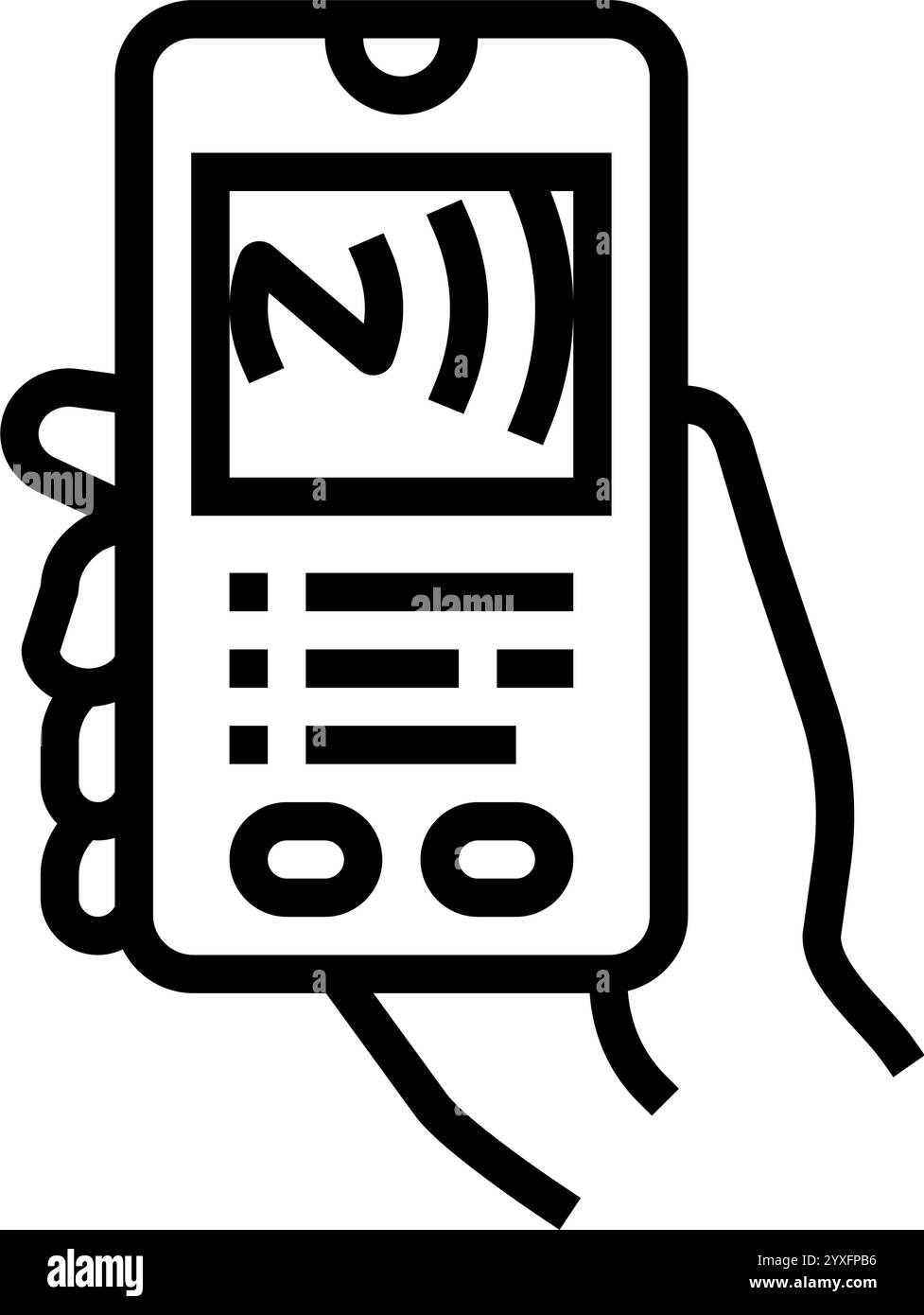 contactless payment nfc technology line icon vector illustration Stock ...