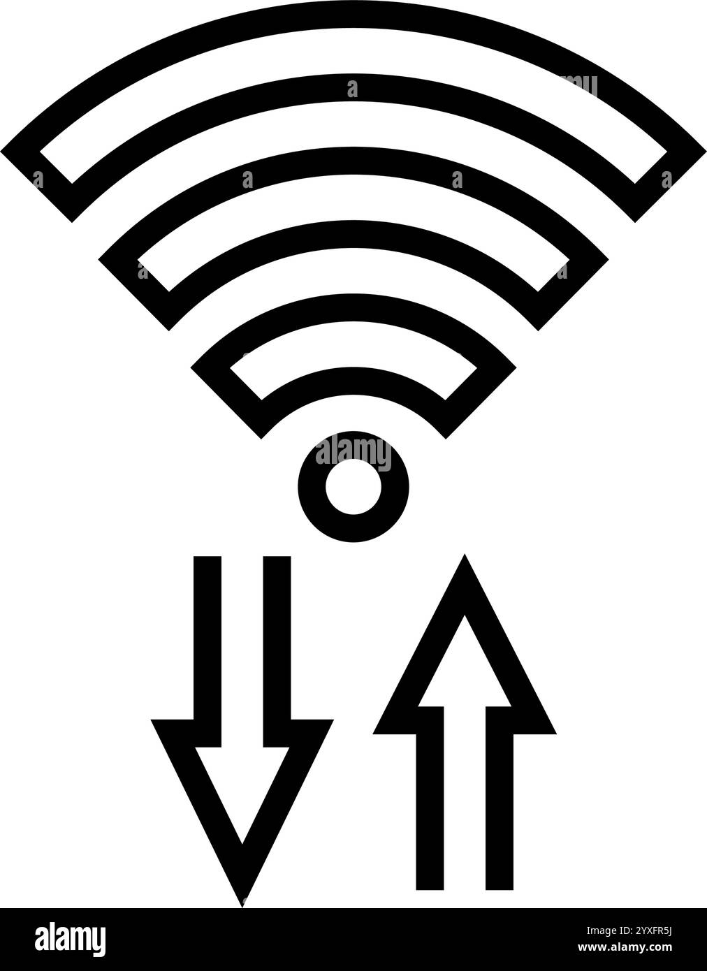 wireless data transfer nfc technology line icon vector illustration ...
