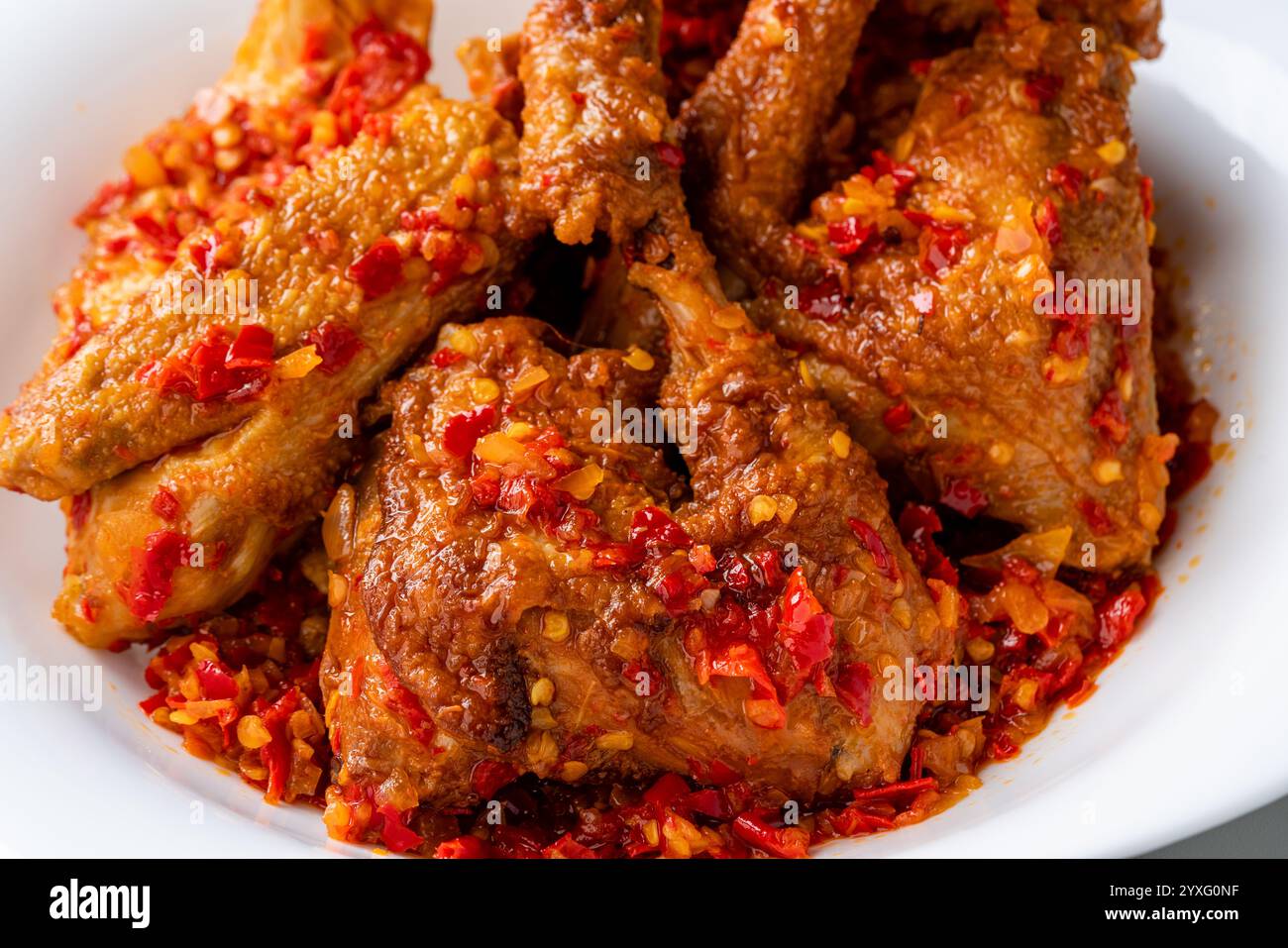Ayam sambal balado or spicy fried chicken is Traditional food from ...